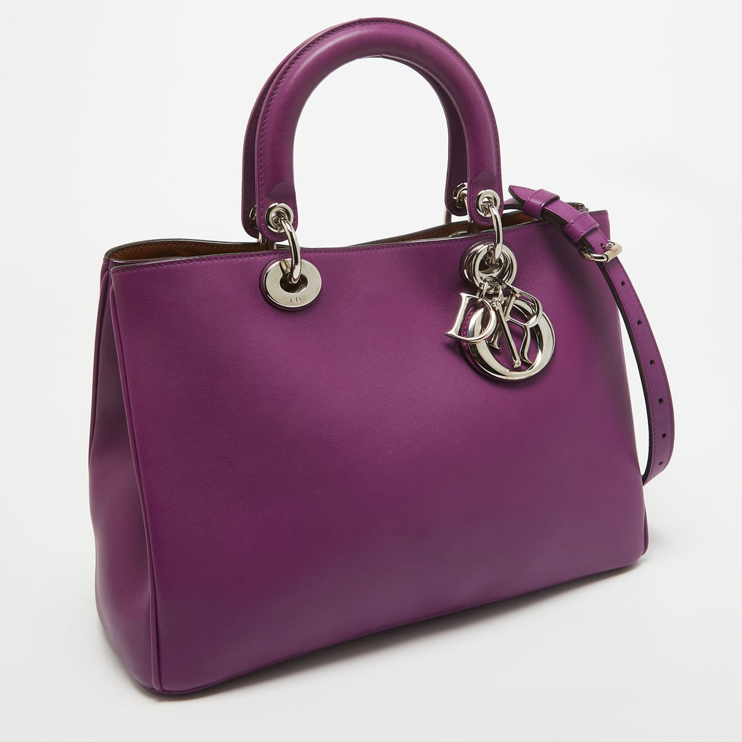 Top quality Dior Purple Leather Medium issimo Shopper Tote