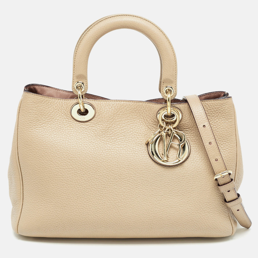 Top quality Dior Beige Leather Medium issimo Shopper Tote