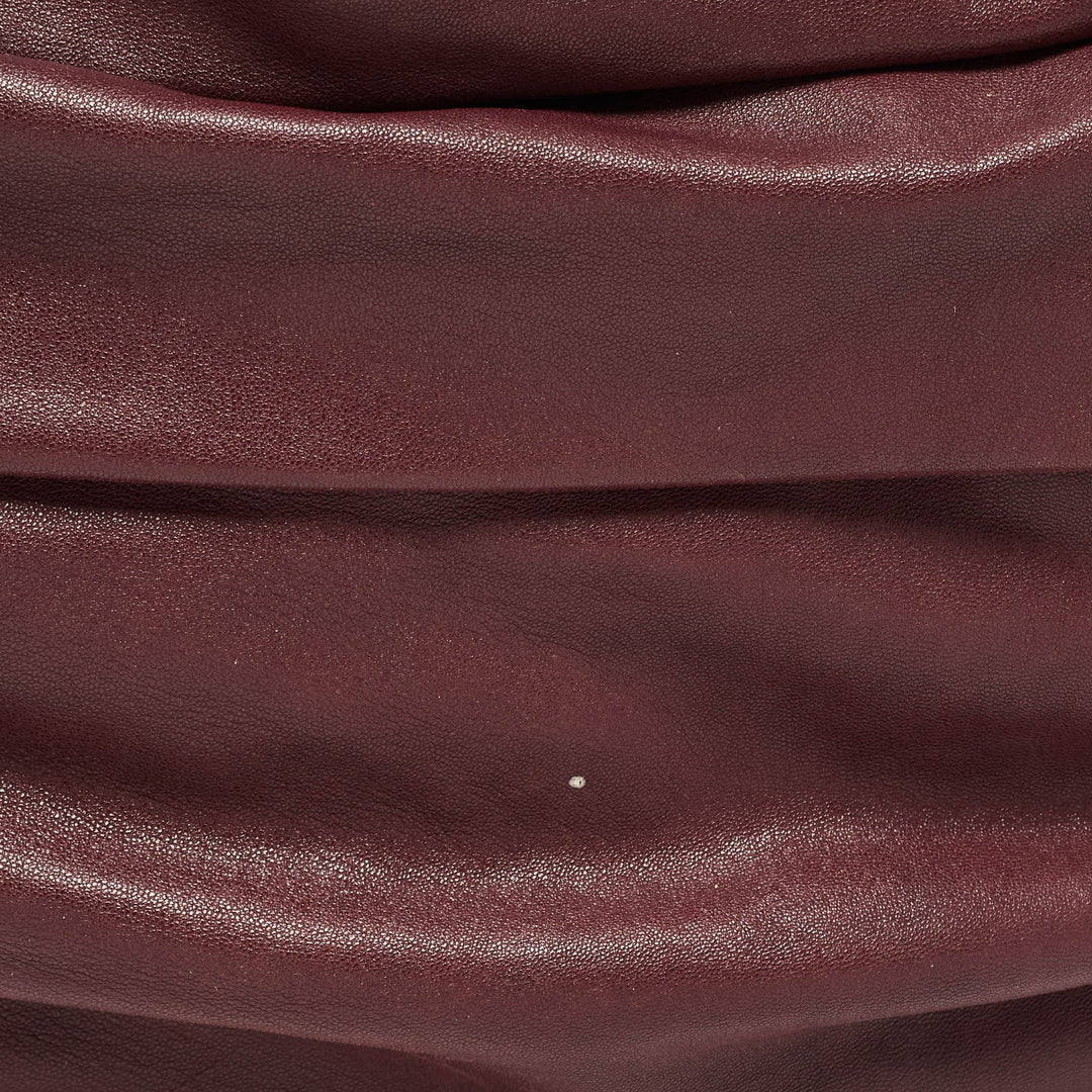 Top quality Dior Burgundy Pleated Leather Libertine Hobo