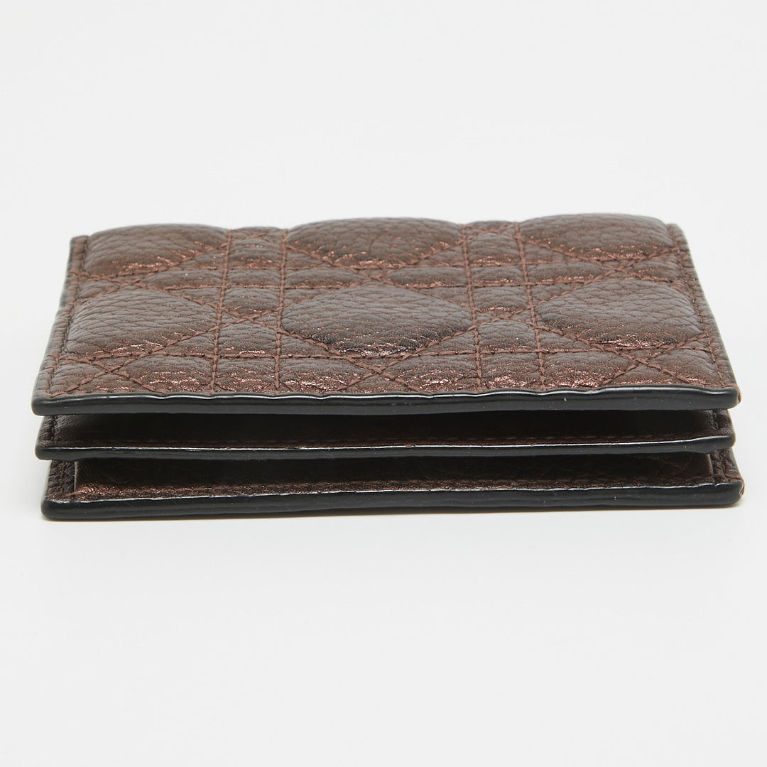 Top quality Dior Bronze Cannage Leather Lady  Flap Card Case