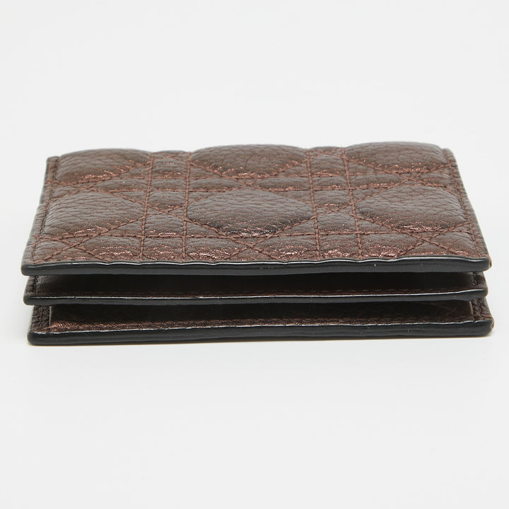 Top quality Dior Bronze Cannage Leather Lady  Flap Card Case