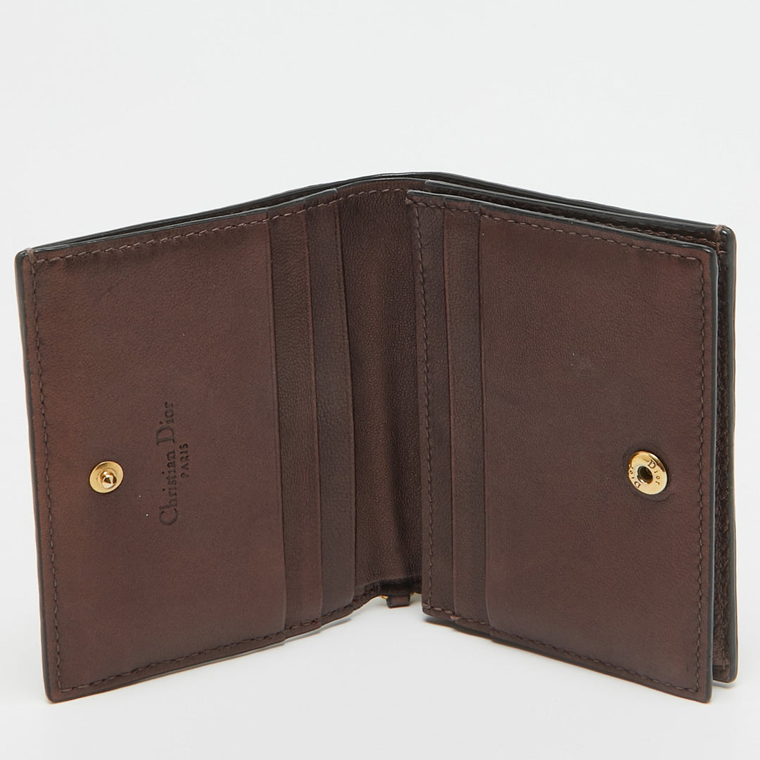 Top quality Dior Bronze Cannage Leather Lady  Flap Card Case