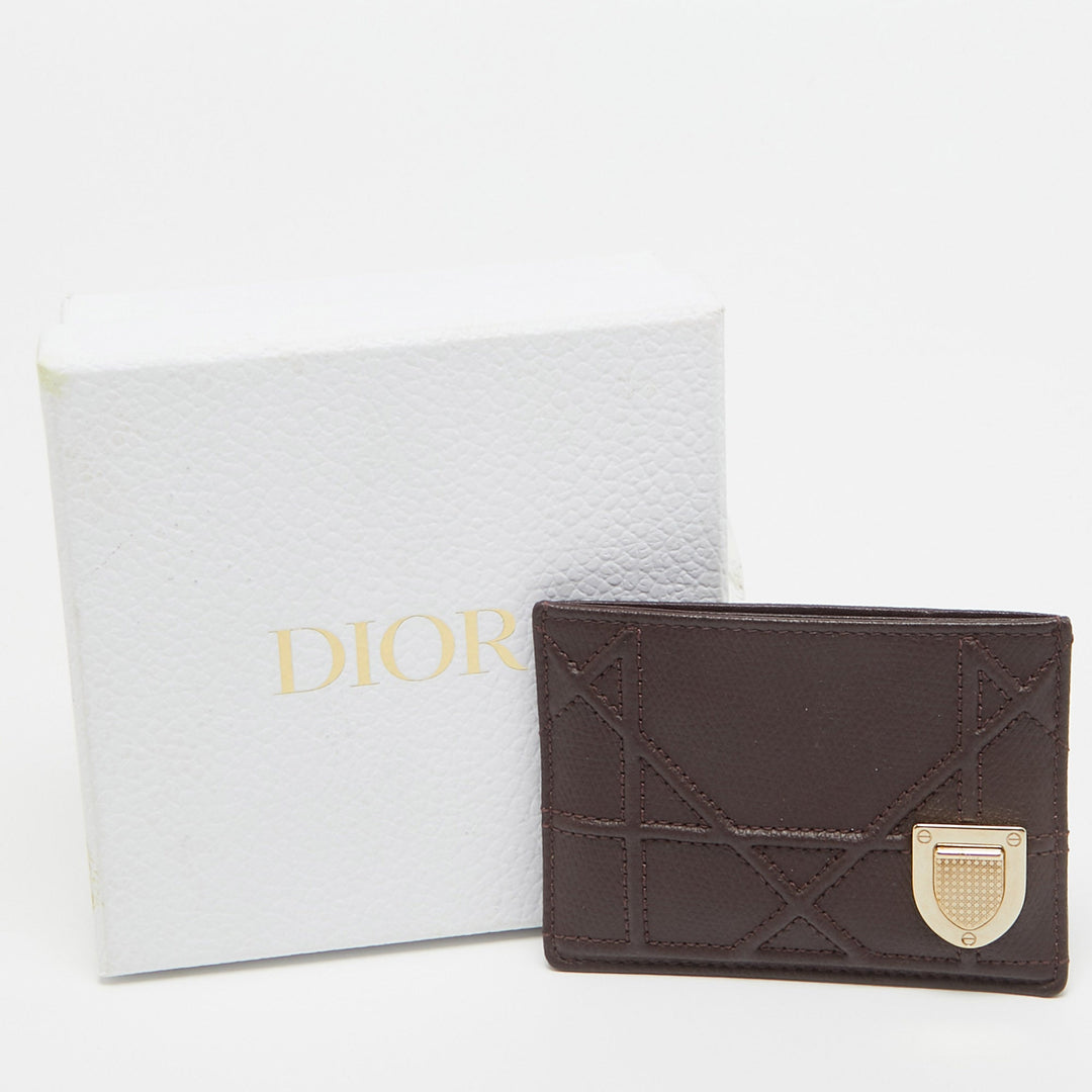 Top quality Dior Burgundy Leather ama Card Holder