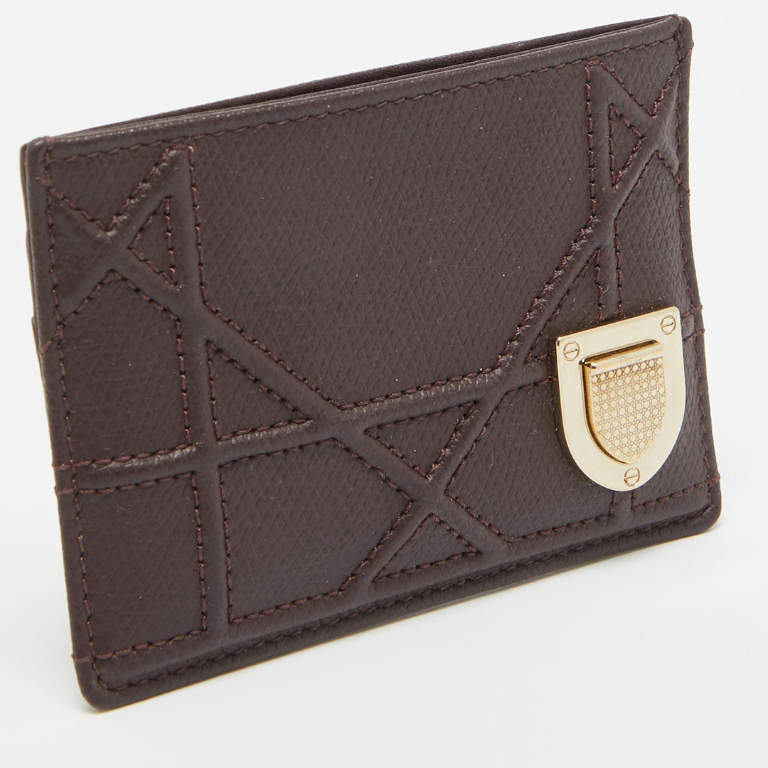 Top quality Dior Burgundy Leather ama Card Holder