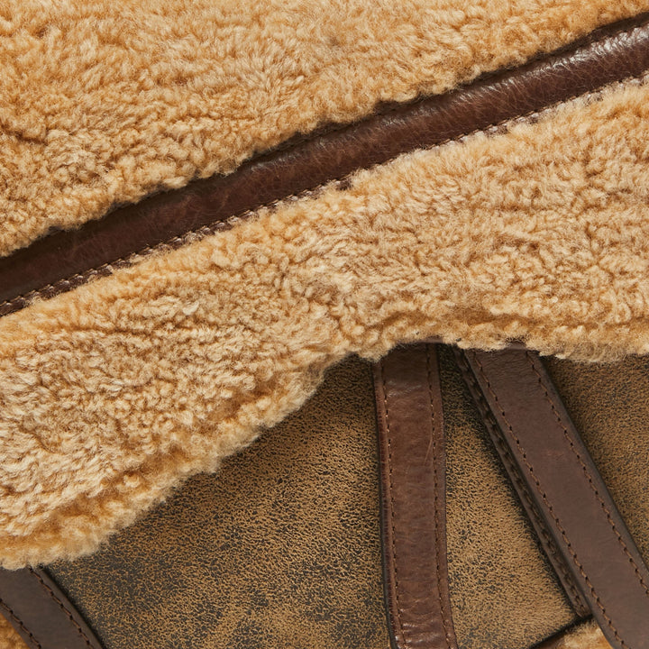 Top quality Dior Beige/Brown Shearling and Leather Saddle Bag