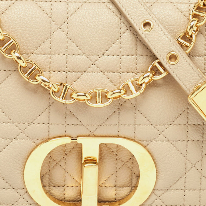 Top quality Dior Beige Cannage Leather Medium Caro Shoulder Bag