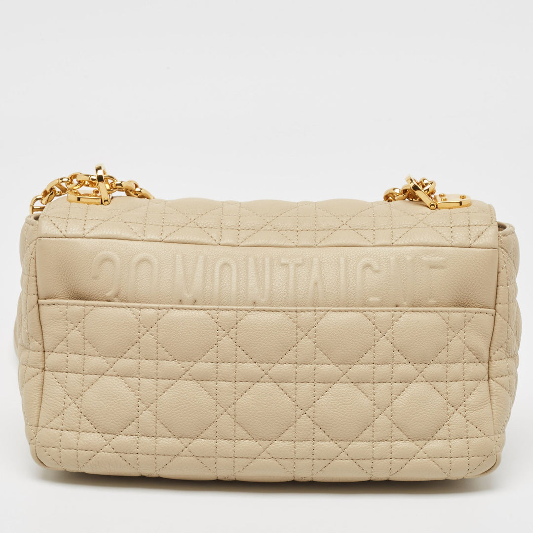 Top quality Dior Beige Cannage Leather Medium Caro Shoulder Bag