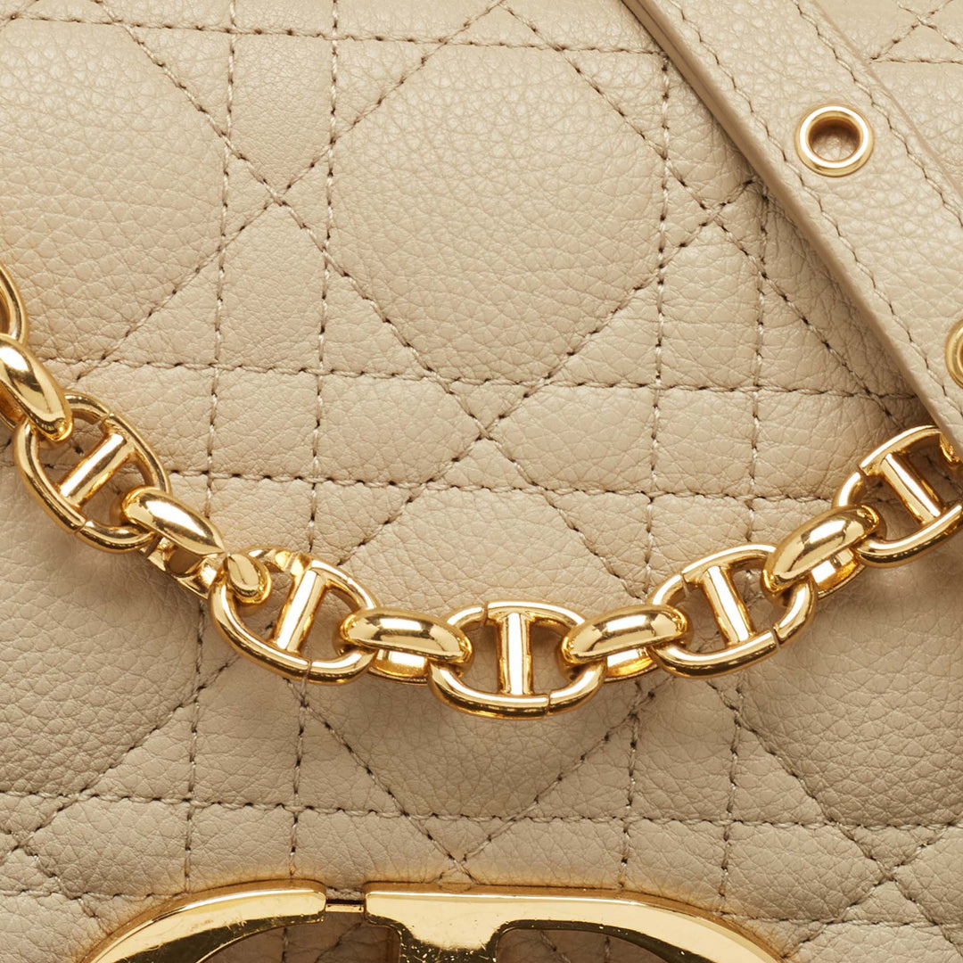 Top quality Dior Beige Cannage Leather Medium Caro Shoulder Bag