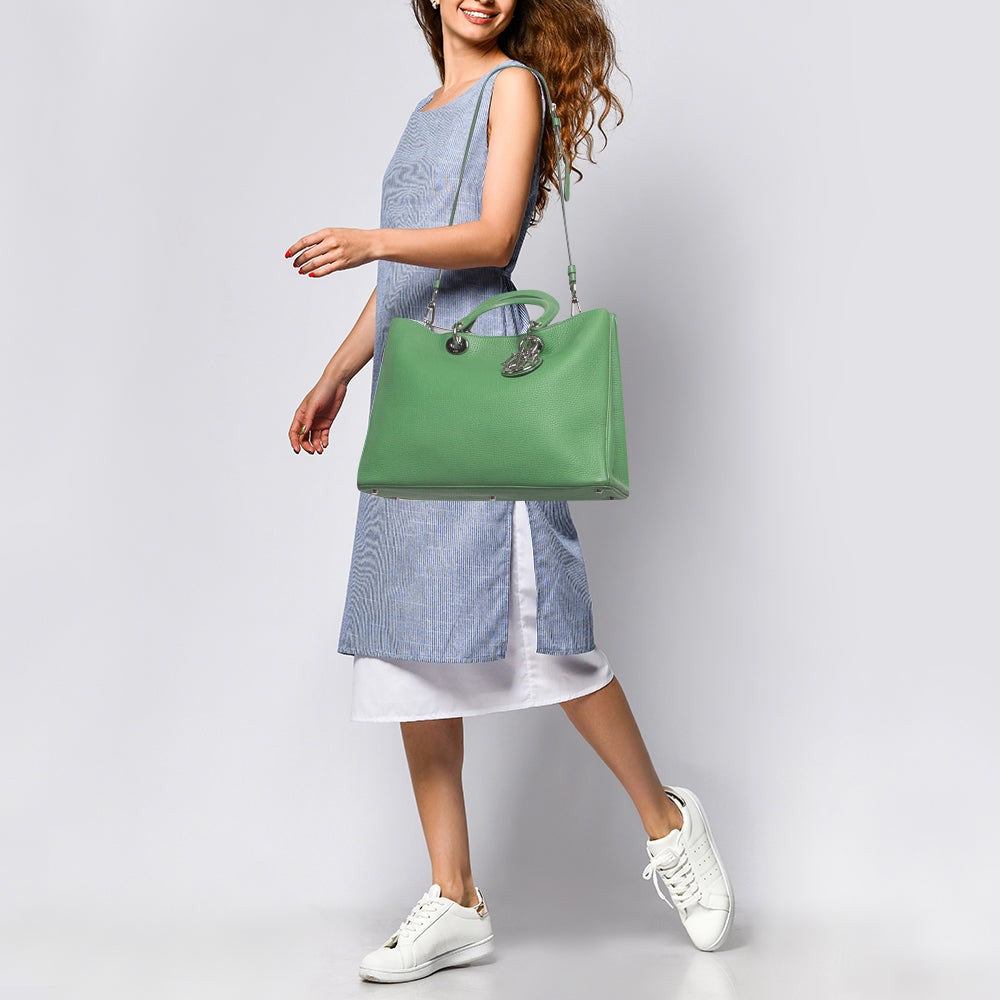 Top quality Dior Green Leather Large issimo Shopper Tote
