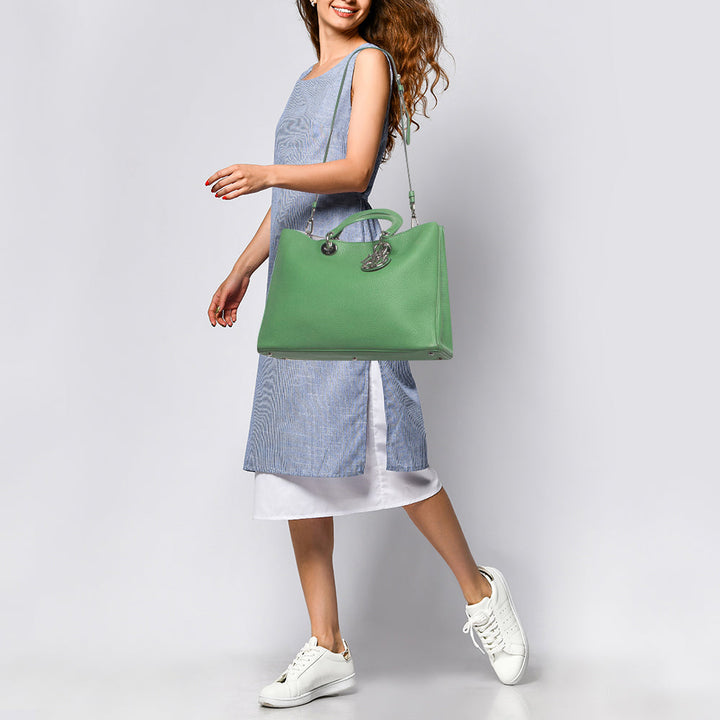 Top quality Dior Green Leather Large issimo Shopper Tote