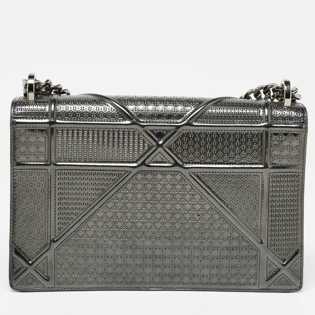 Top quality Dior Grey Patent Leather Medium ama Shoulder Bag