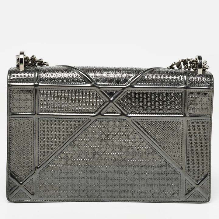 Top quality Dior Grey Patent Leather Medium ama Shoulder Bag