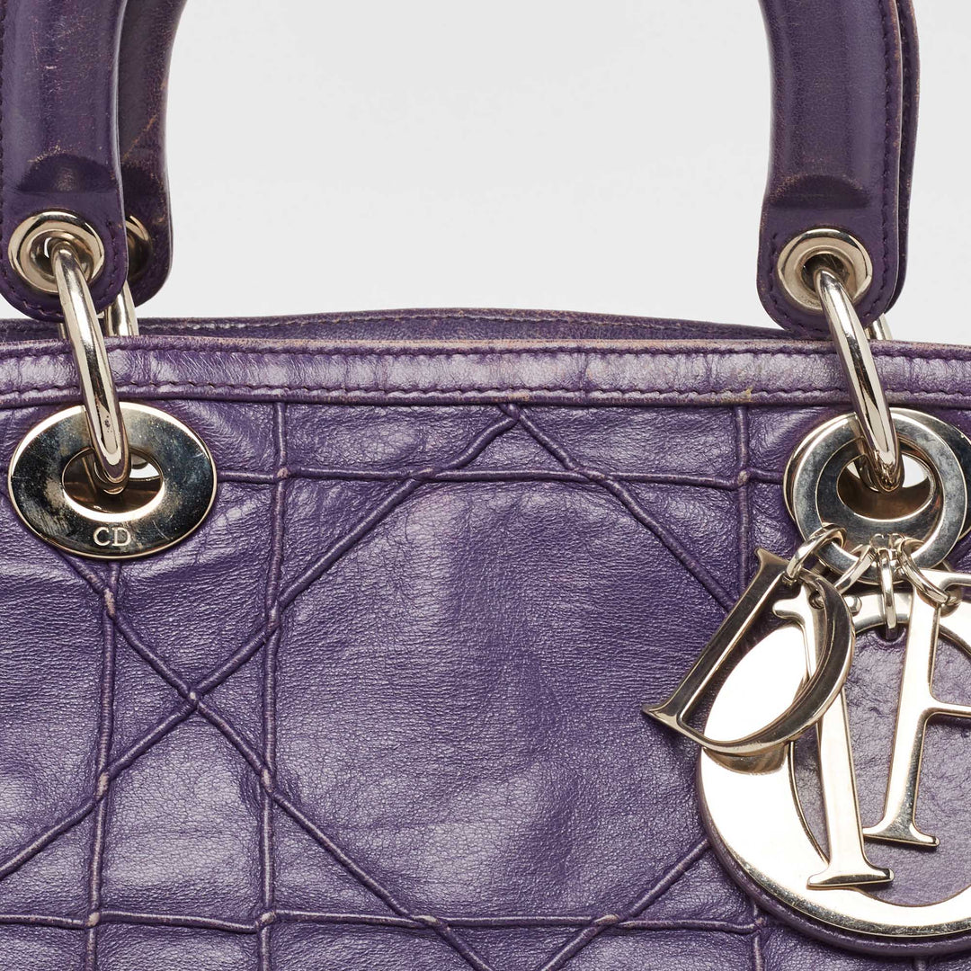 Top quality Dior Purple Cannage Leather Granville Tote