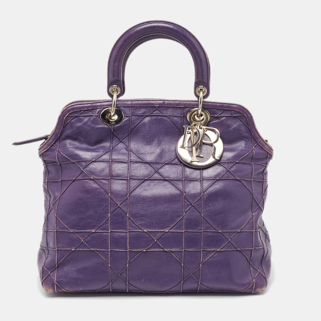 Top quality Dior Purple Cannage Leather Granville Tote