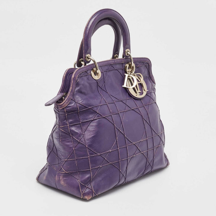 Top quality Dior Purple Cannage Leather Granville Tote