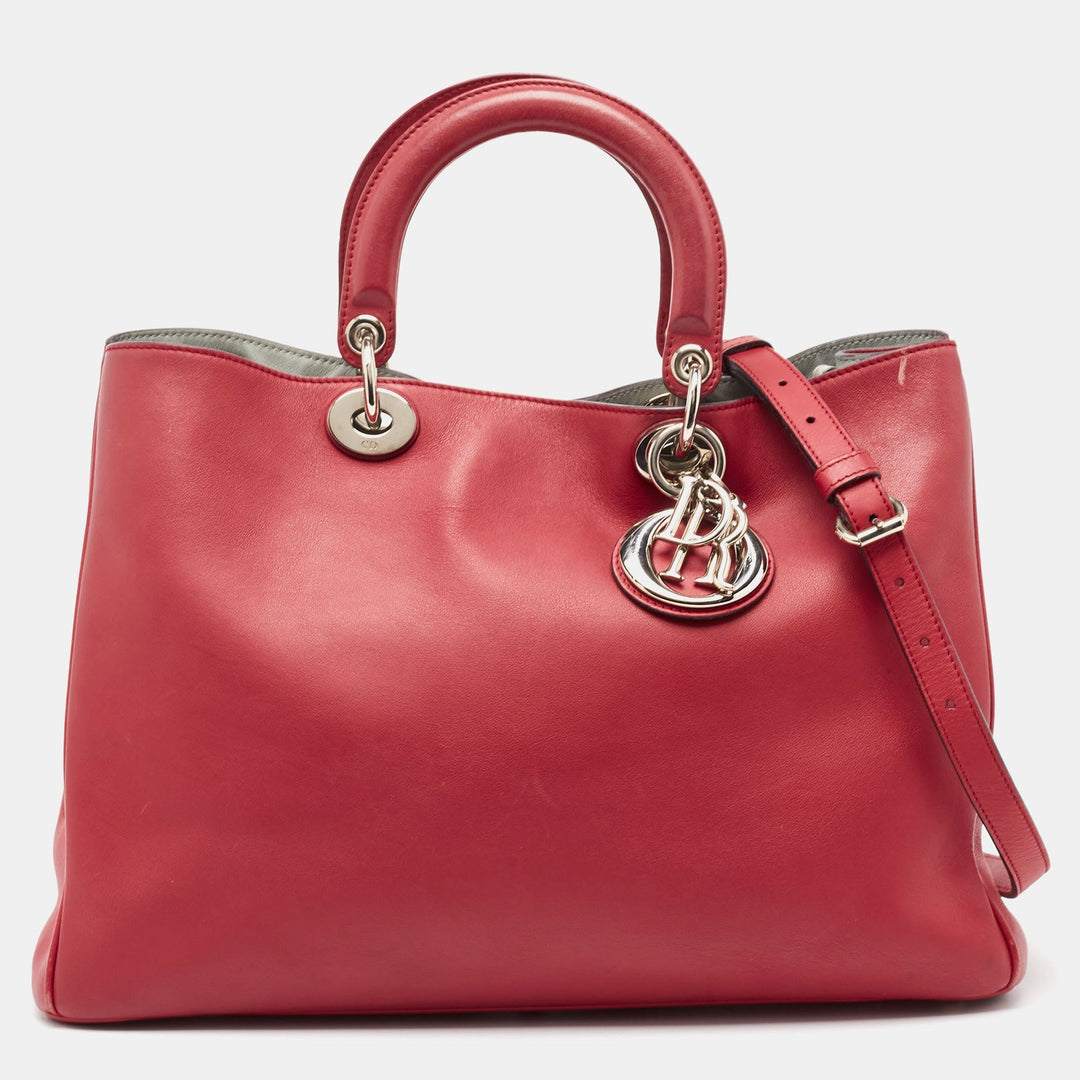 Top quality Dior Red Leather Large issimo Shopper Tote
