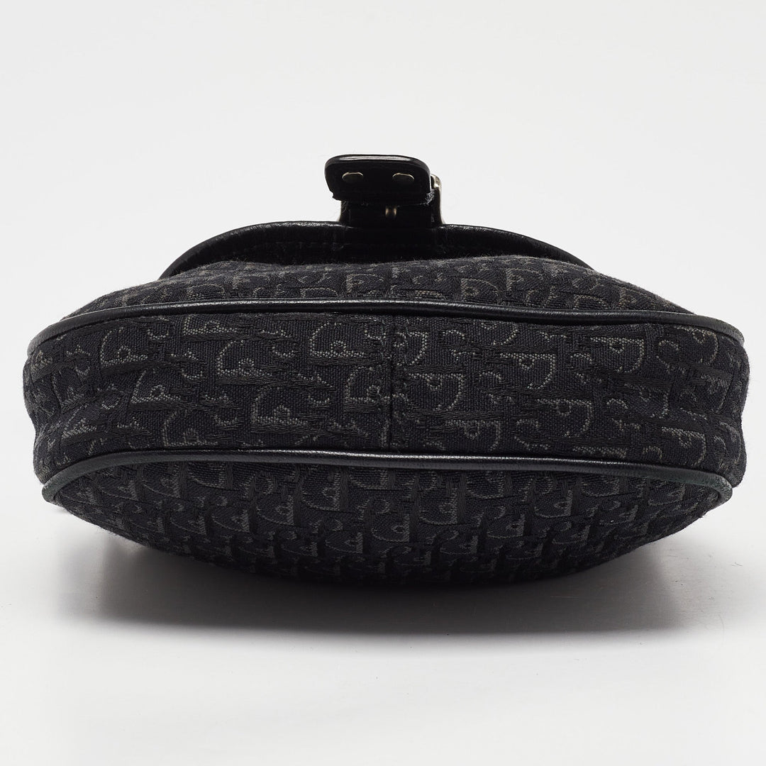 Top quality Dior Black Oblique Canvas and Leather Mini Crossbody Bag