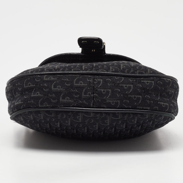 Top quality Dior Black Oblique Canvas and Leather Mini Crossbody Bag