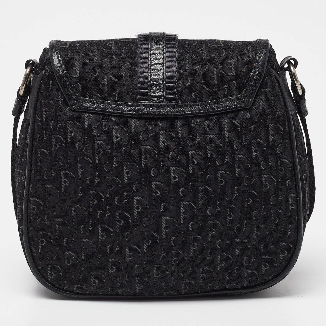 Top quality Dior Black Oblique Canvas and Leather Mini Crossbody Bag