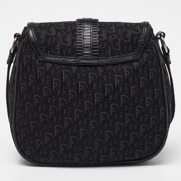 Top quality Dior Black Oblique Canvas and Leather Mini Crossbody Bag