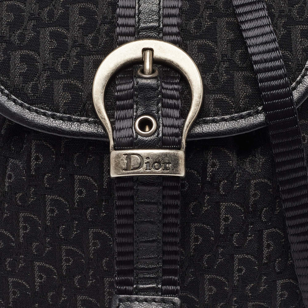 Top quality Dior Black Oblique Canvas and Leather Mini Crossbody Bag