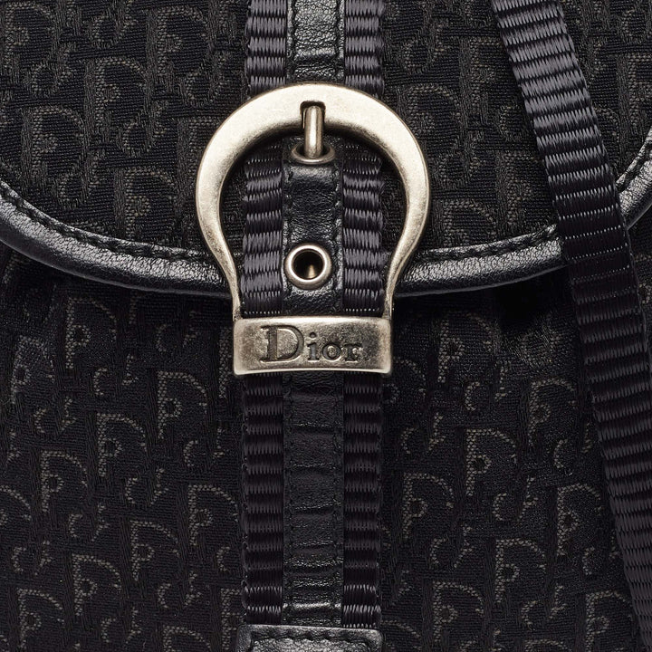 Top quality Dior Black Oblique Canvas and Leather Mini Crossbody Bag
