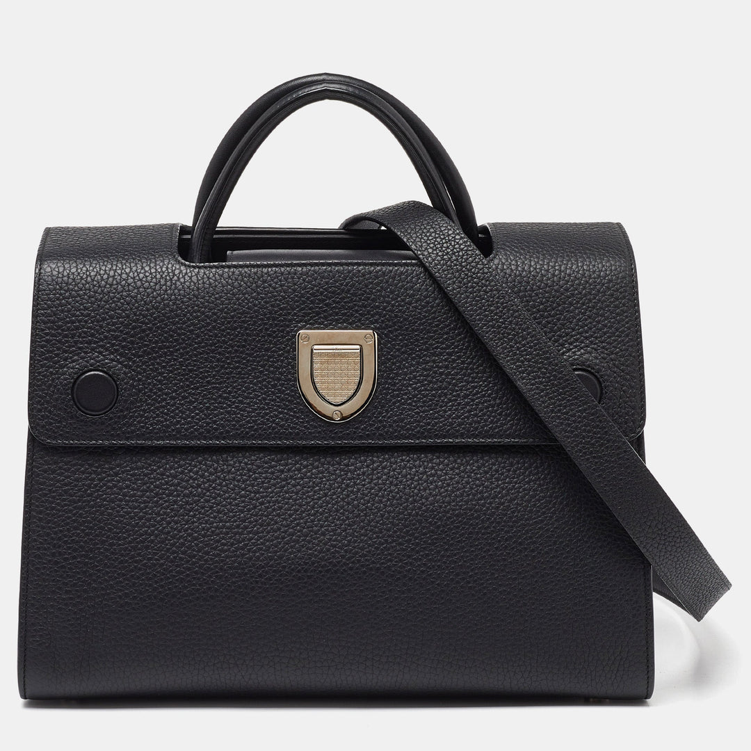 Top quality Dior Black Leather Medium ever Bag