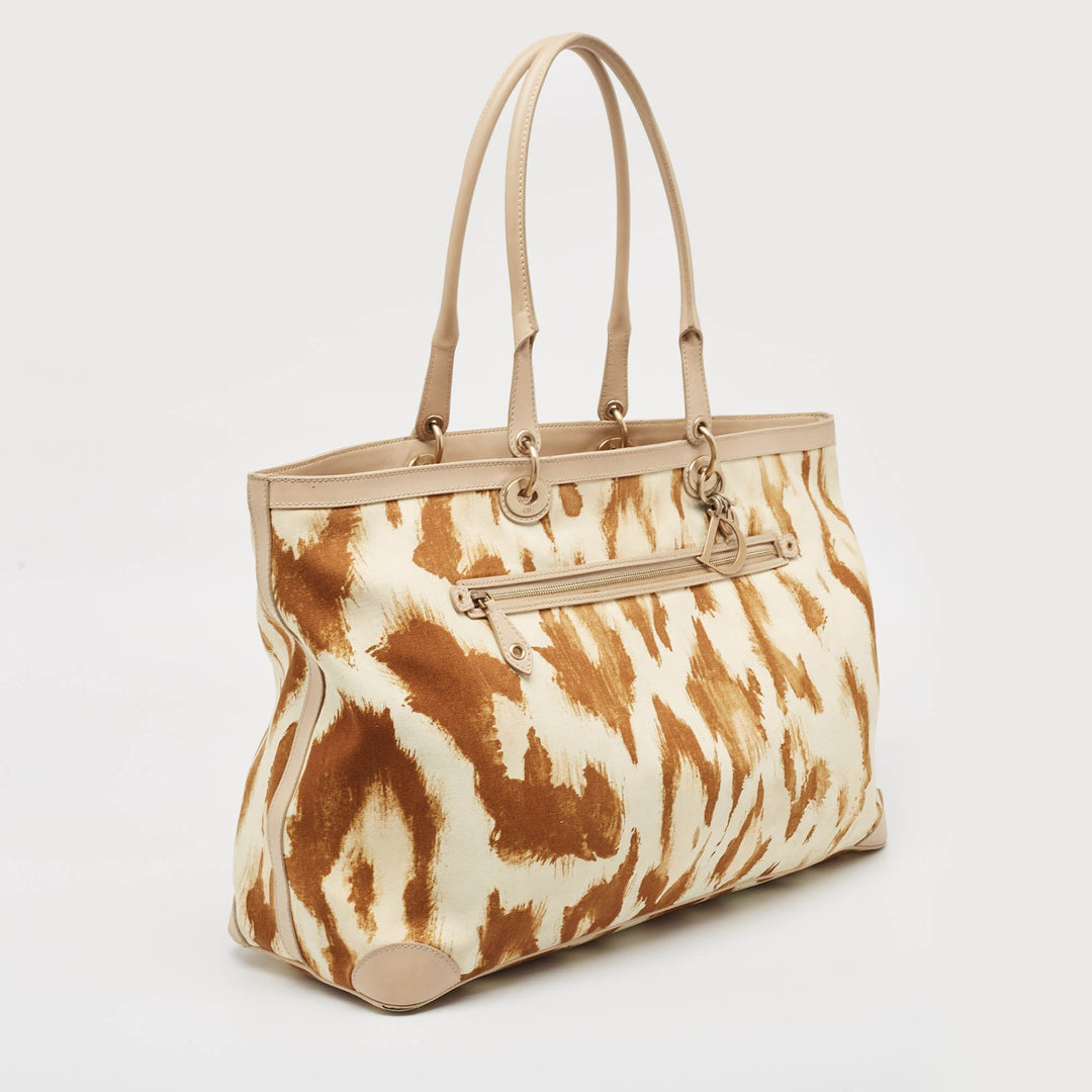 Top quality Dior Beige/Brown Printed Canvas and Leather St. Tropez Tote