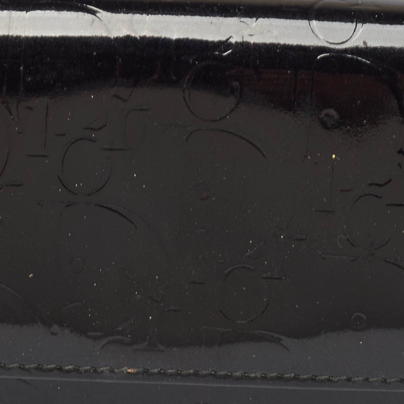 Top quality Dior Black Oblique Embossed Patent Leather Continental Wallet