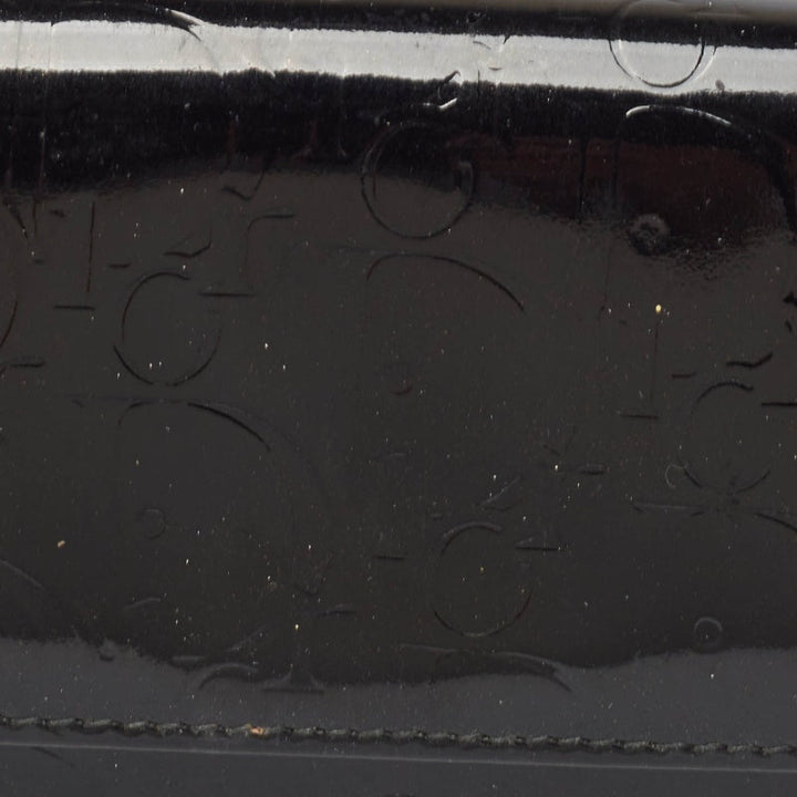 Top quality Dior Black Oblique Embossed Patent Leather Continental Wallet