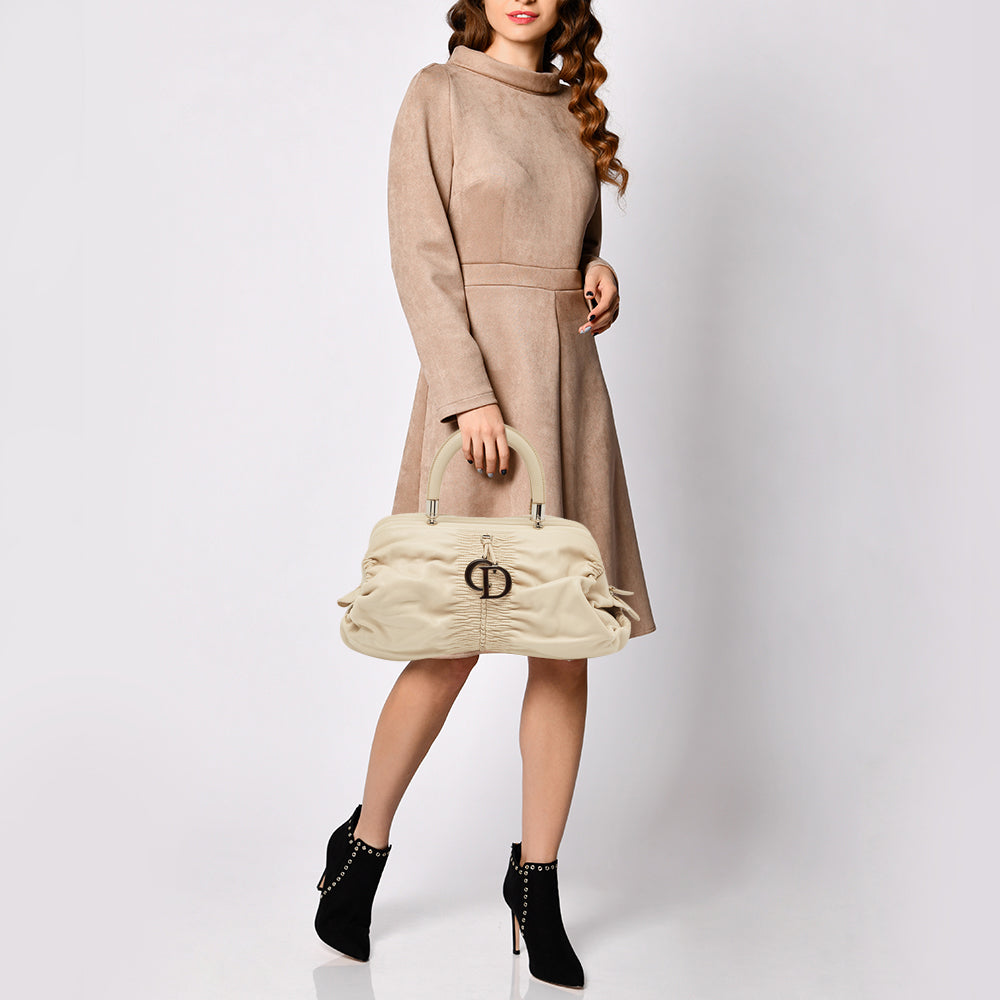 Top quality Dior Light Beige Leather Karenina East West Karenina Satchel
