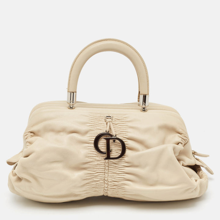 Top quality Dior Light Beige Leather Karenina East West Karenina Satchel