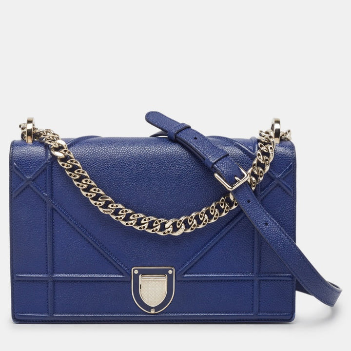 Top quality Dior Blue Leather Medium ama Shoulder Bag