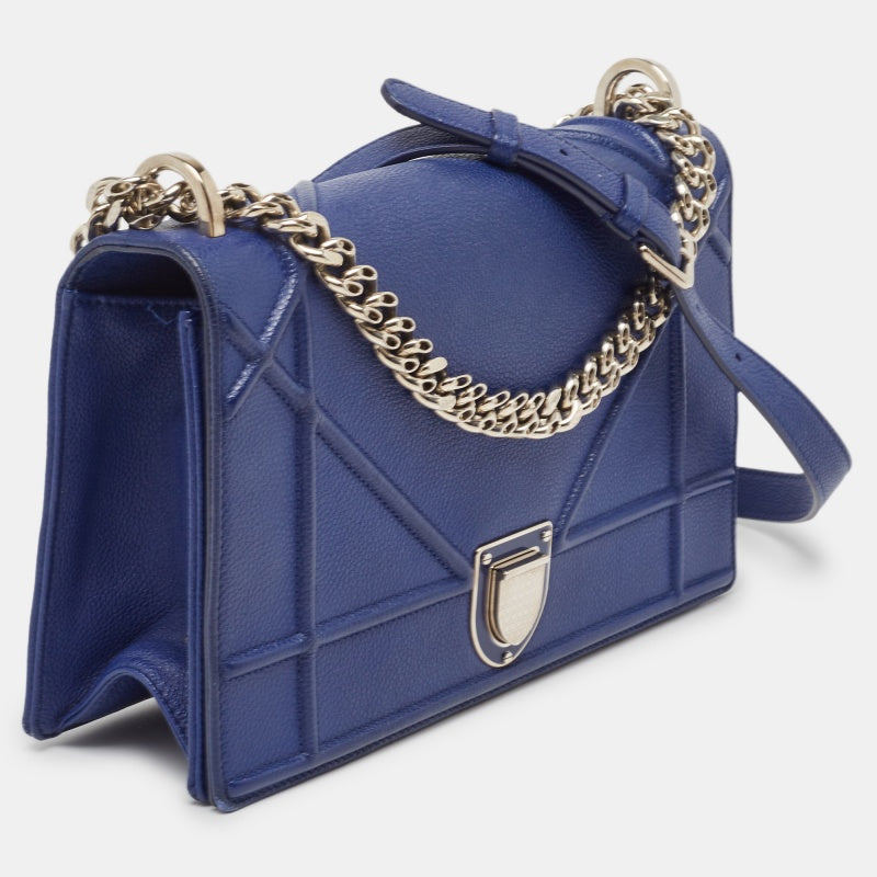 Top quality Dior Blue Leather Medium ama Shoulder Bag