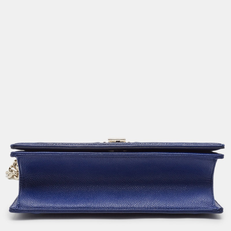 Top quality Dior Blue Leather Medium ama Shoulder Bag