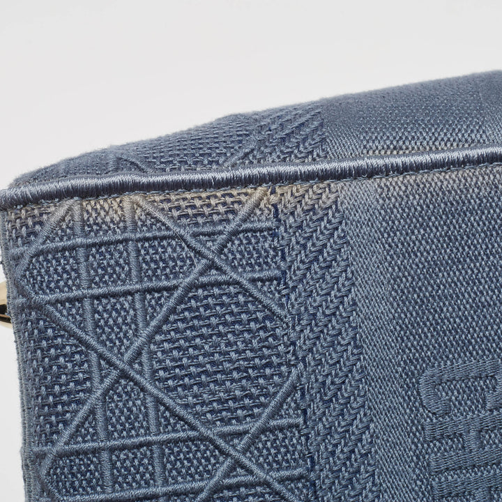 Top quality Dior Blue Cannage Embroidered Canvas Medium Lady D-Lite Tote