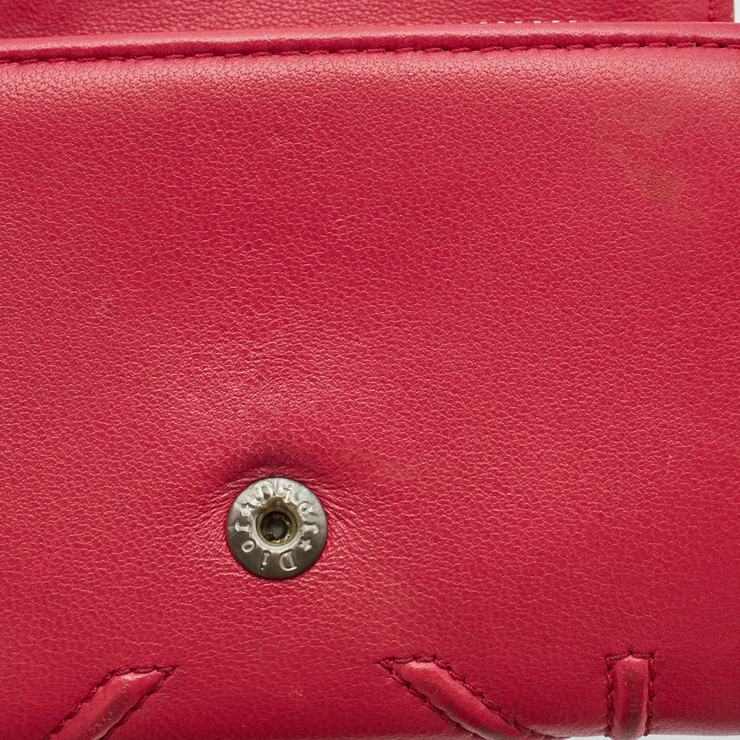 Top quality Dior Pink Leather ama Trifold Wallet
