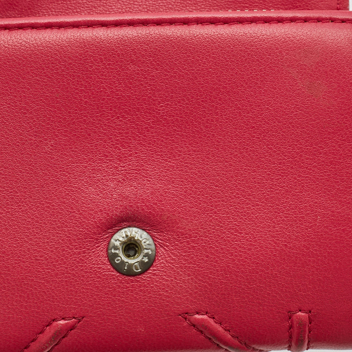 Top quality Dior Pink Leather ama Trifold Wallet