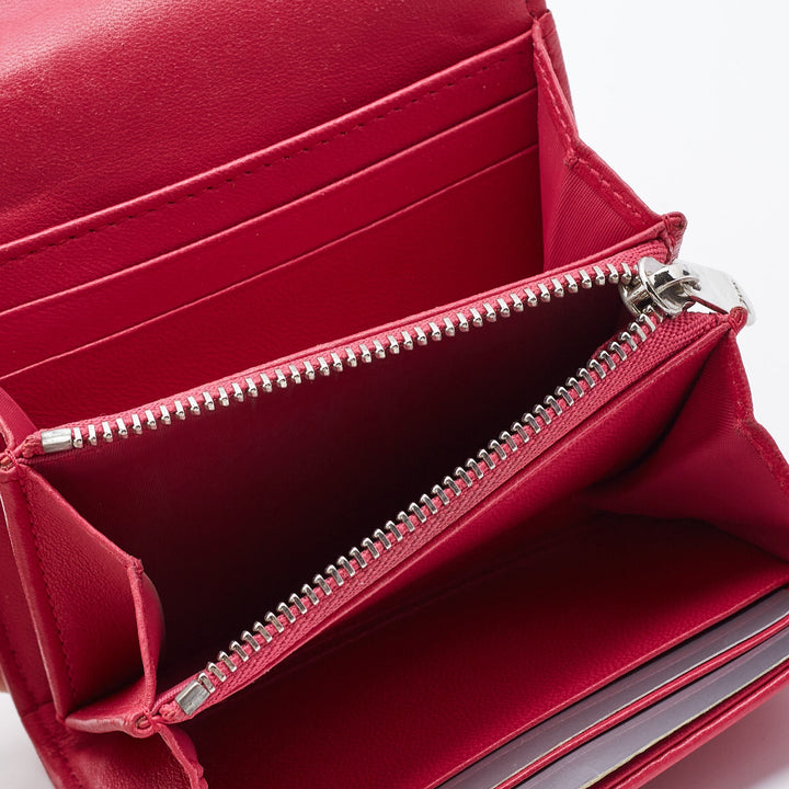 Top quality Dior Pink Leather ama Trifold Wallet