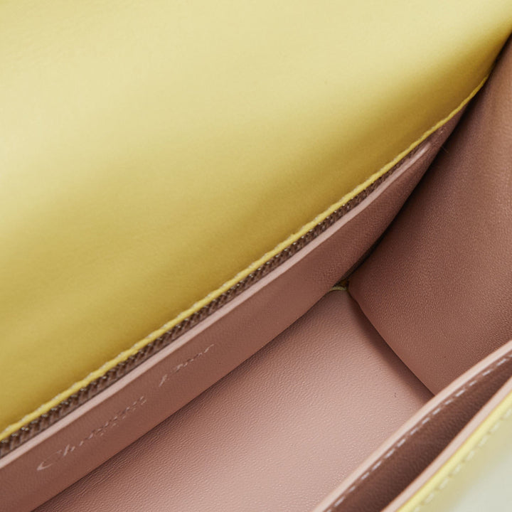 Top quality Dior Light Yellow Patent Leather ama Club Shoulder Bag