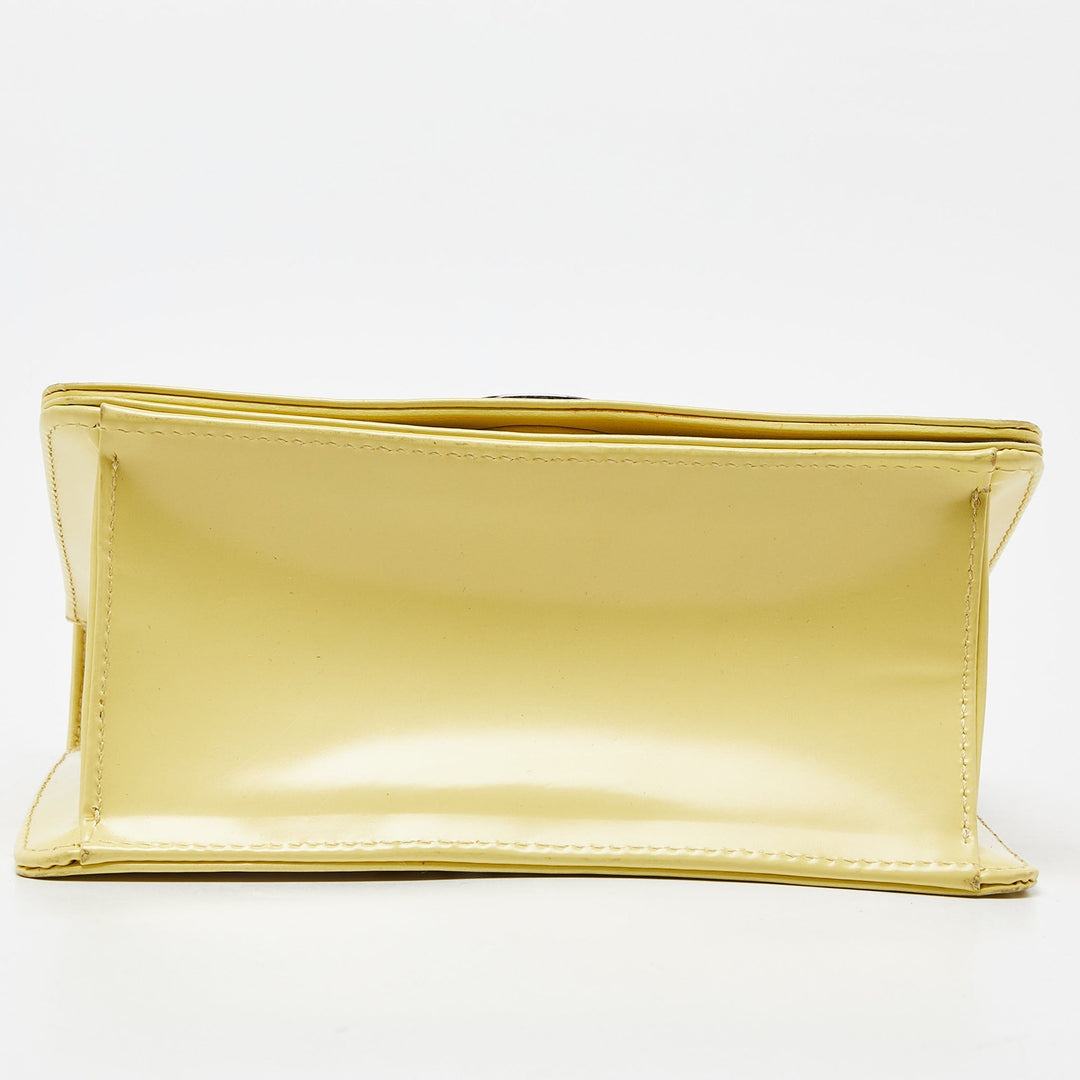 Top quality Dior Light Yellow Patent Leather ama Club Shoulder Bag