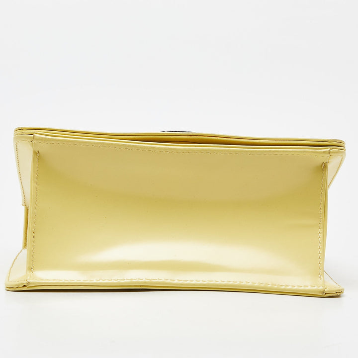 Top quality Dior Light Yellow Patent Leather ama Club Shoulder Bag