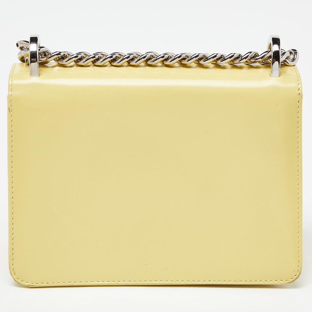 Top quality Dior Light Yellow Patent Leather ama Club Shoulder Bag