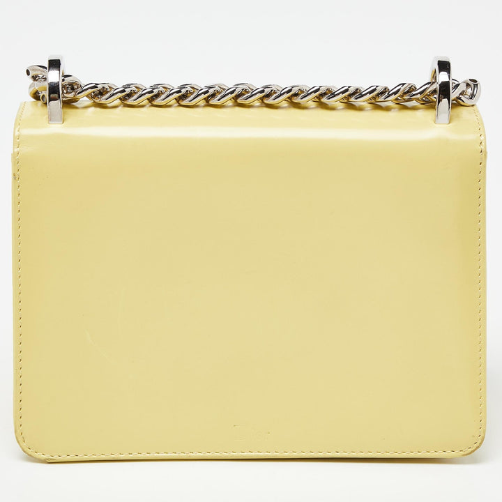 Top quality Dior Light Yellow Patent Leather ama Club Shoulder Bag