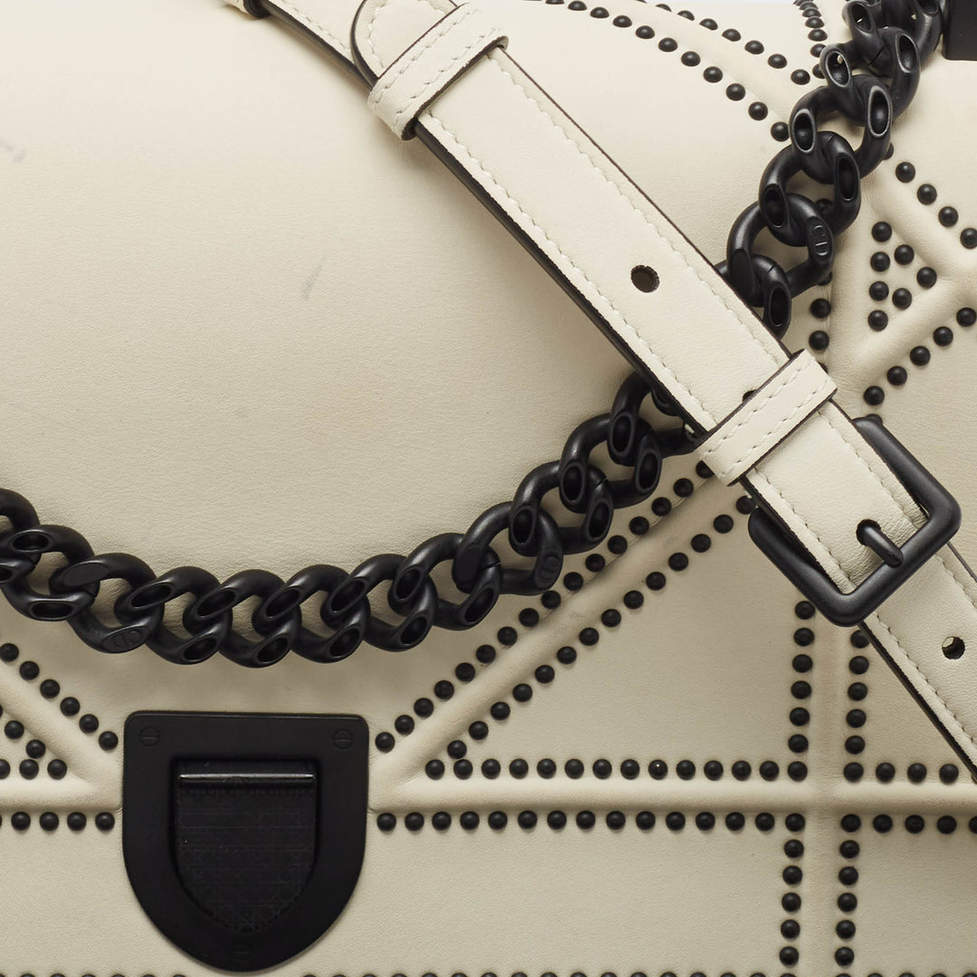 Top quality Dior White Leather Medium ama Flap Shoulder Bag