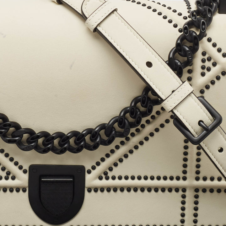 Top quality Dior White Leather Medium ama Flap Shoulder Bag