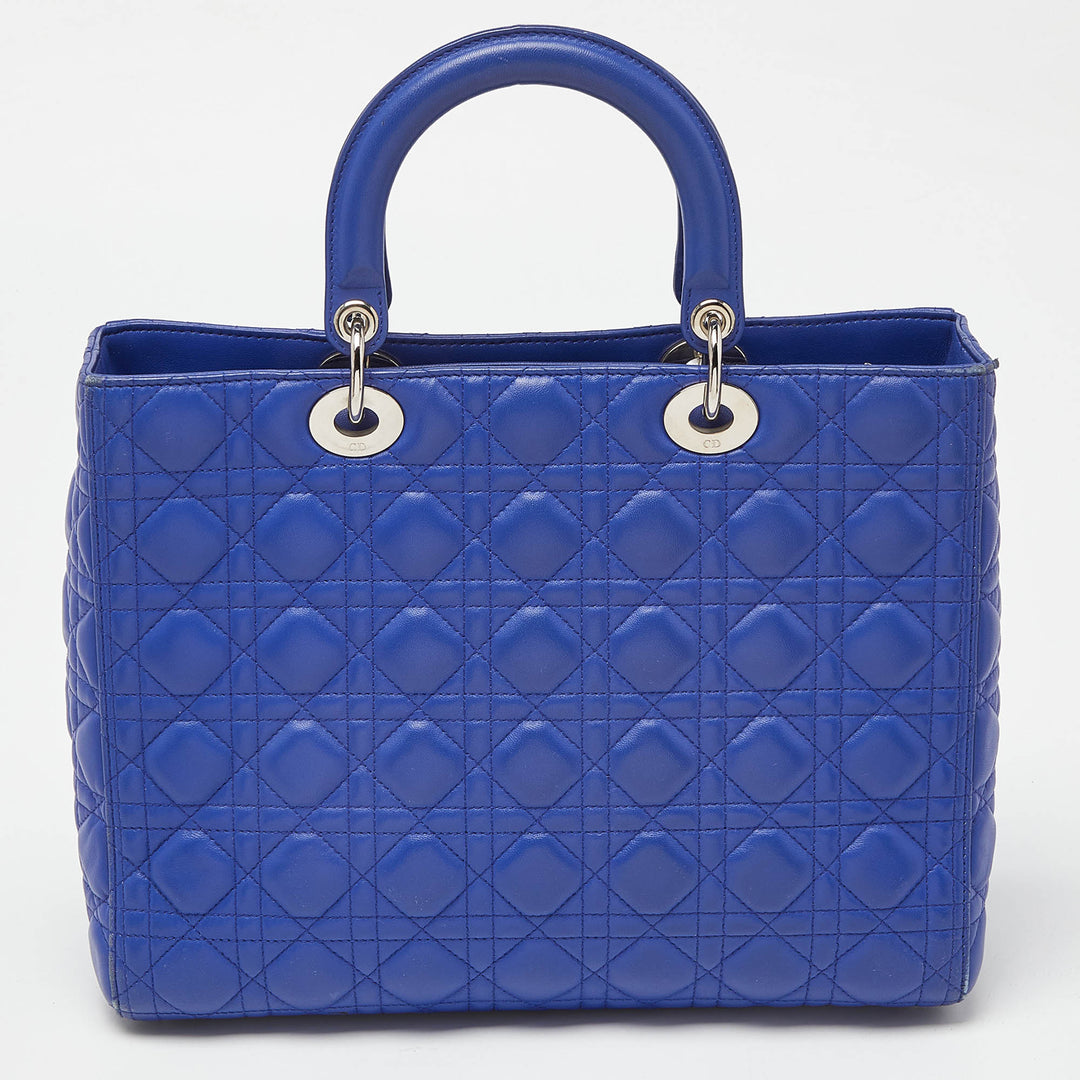 Top quality Dior Blue Cannage Leather Large Lady  Tote
