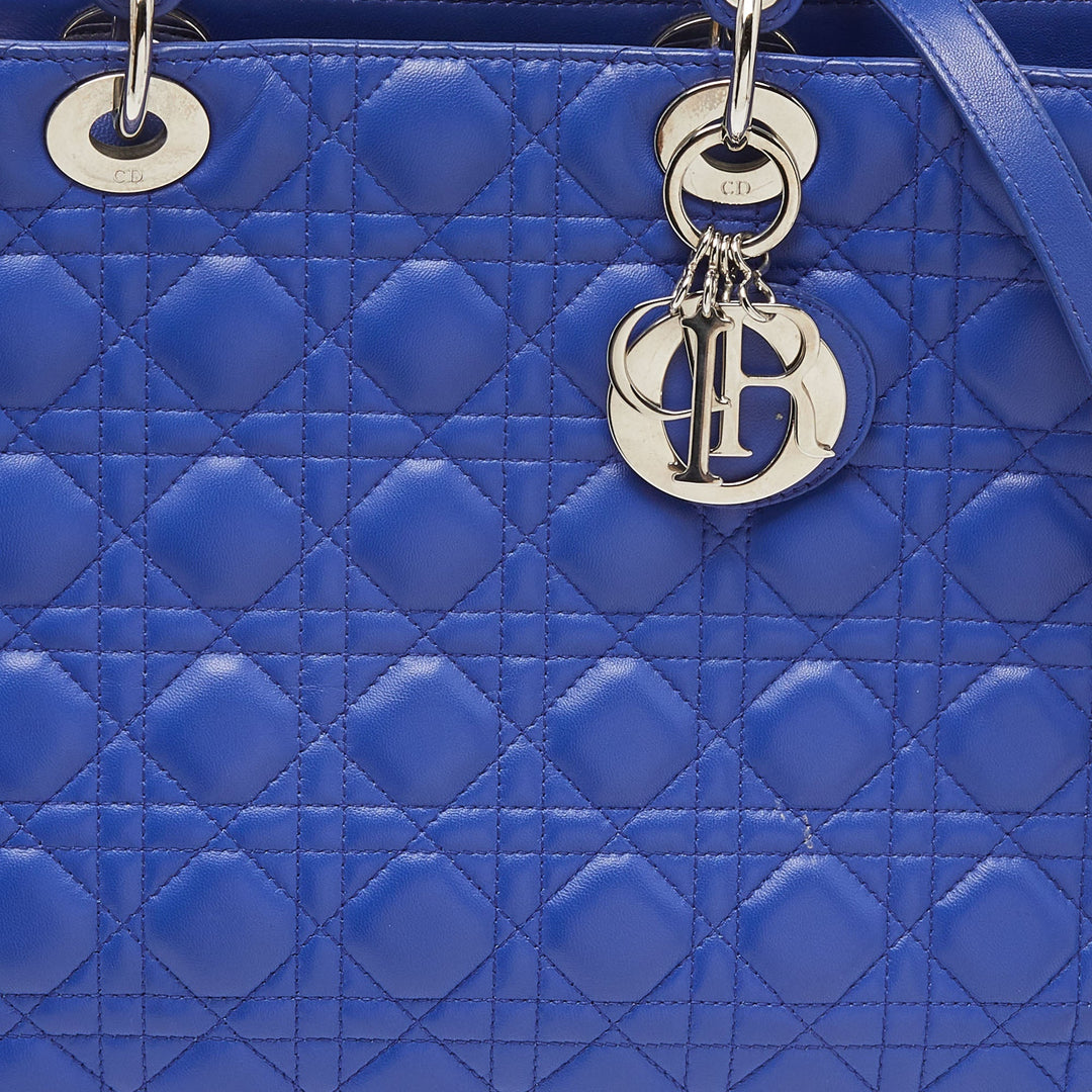 Top quality Dior Blue Cannage Leather Large Lady  Tote