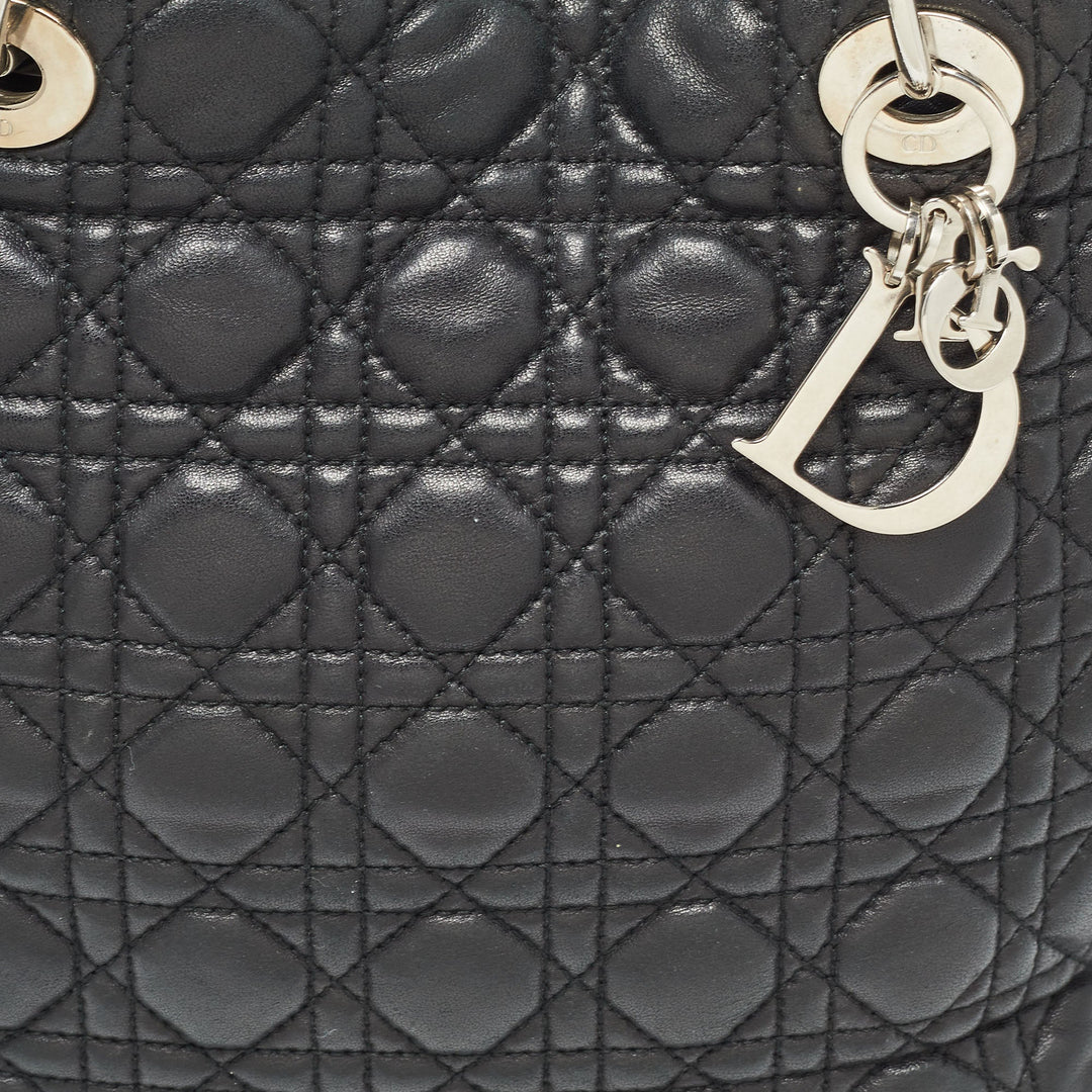 Top quality Dior Black Cannage Quilted Leather Soft Lady  Tote