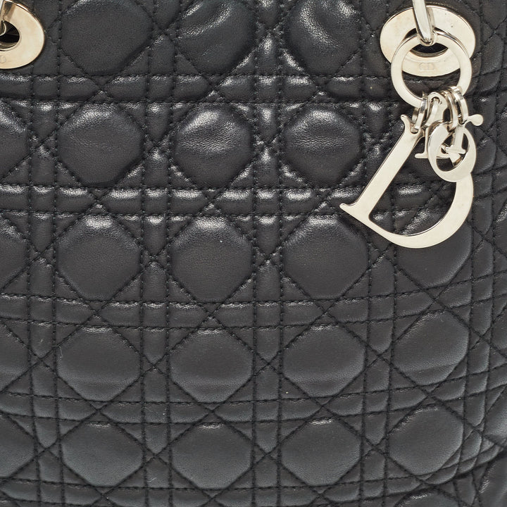 Top quality Dior Black Cannage Quilted Leather Soft Lady  Tote